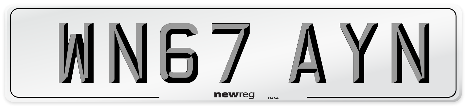 WN67 AYN Number Plate from New Reg